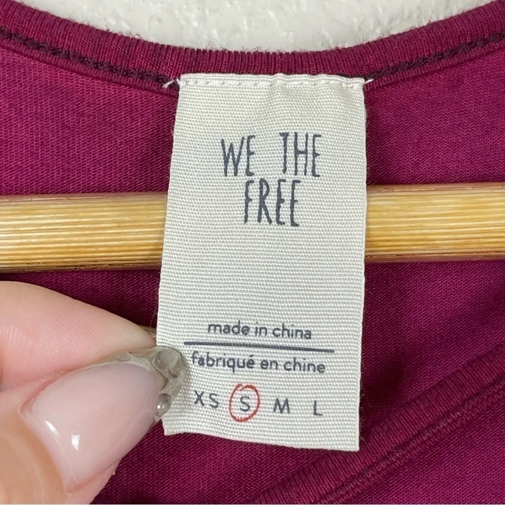Free People Amelia Y-Strap Raspberry Sleeveless‎ Racerback Tank Top Sz Small Wmn